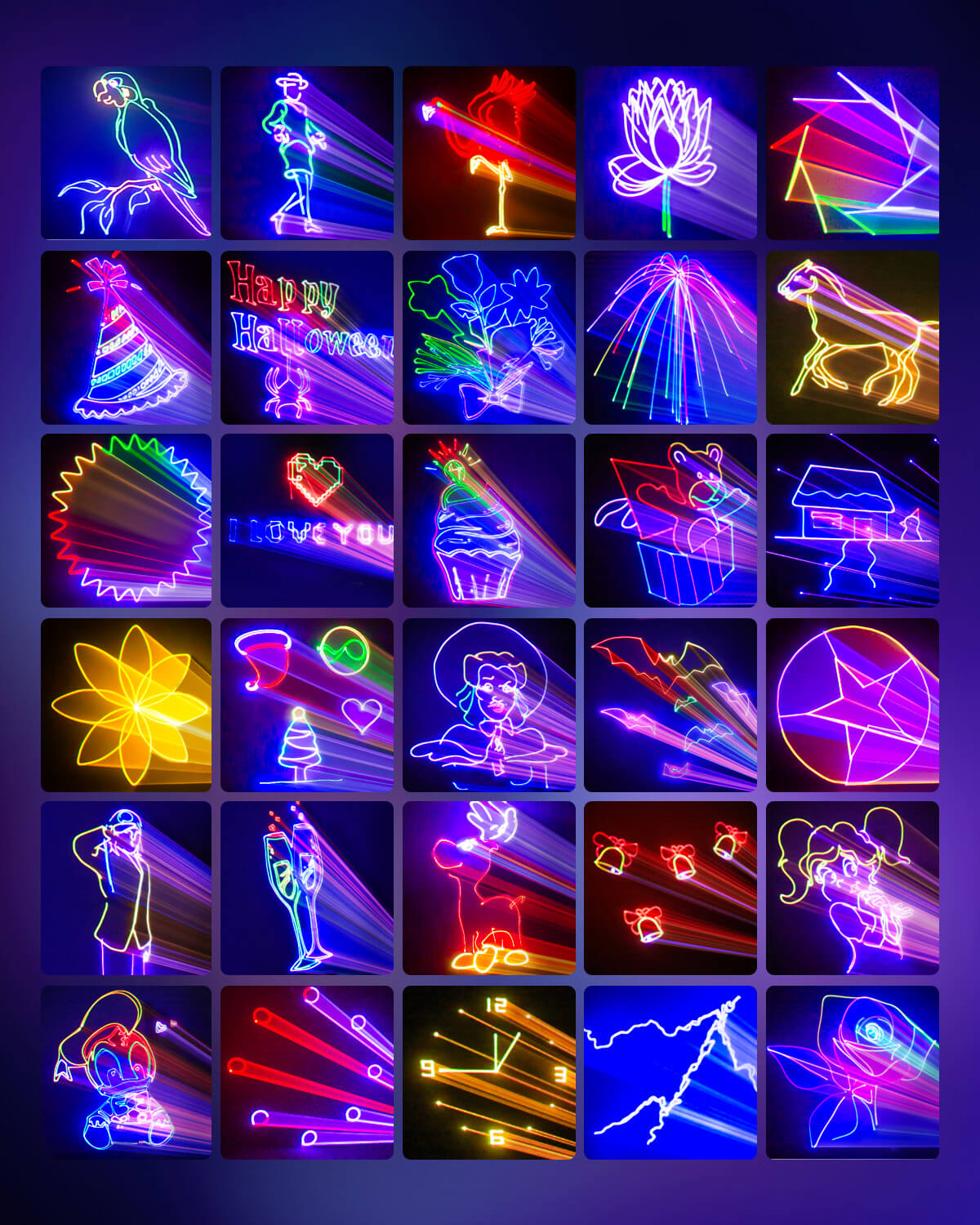 Ehaho 2400-002 APP Disco Lights Professional - 200+ 3D RGB Animation Beam Light Show, Hand Drawing, Custom Patterns, Sound Actived & DMX Sync for Party, Stage, Club