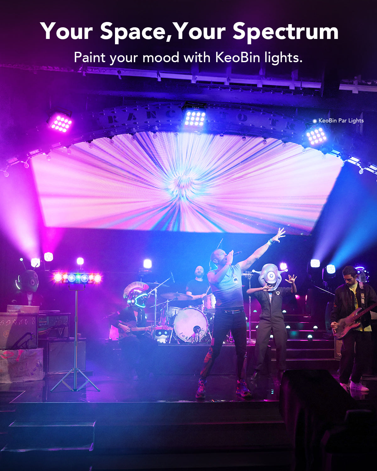 Ehaho 7-in-1 Disco Lights with Stand | Sound Activated & DMX512 Stage Lighting, RGB+UV Strobe, Rotating Snowflake Effects for Bar, Club, Wedding, Rave