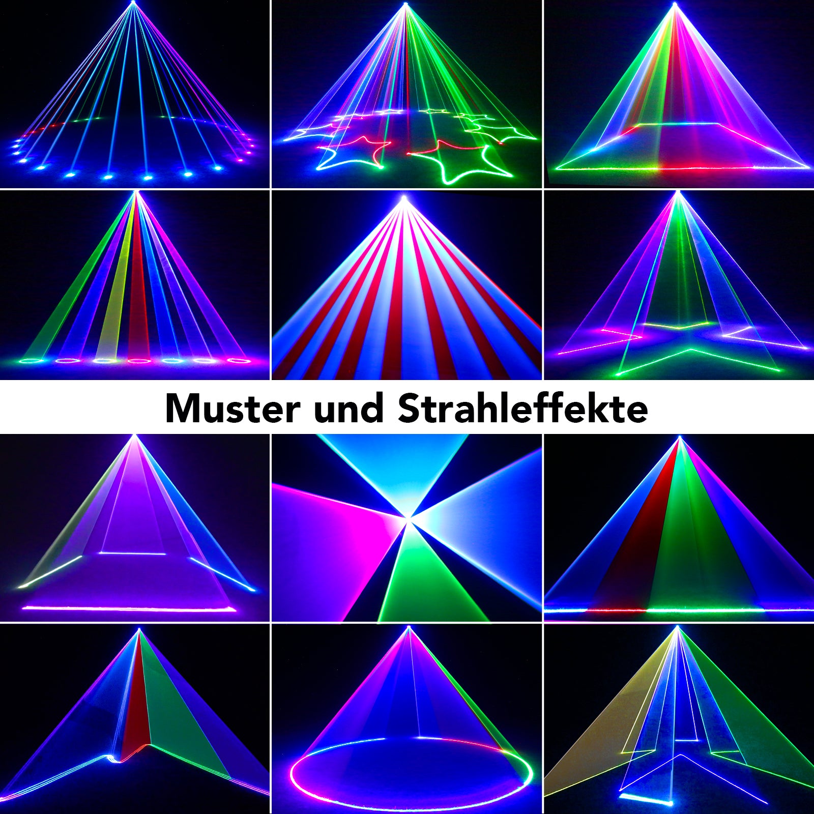 Ehaho L2600 3D Animated Disco Stage Lighting System, 20W RGB Multi-Pattern Projector, Sound Activated DMX512 Lights for Mobile DJ, Event, Club, Wedding