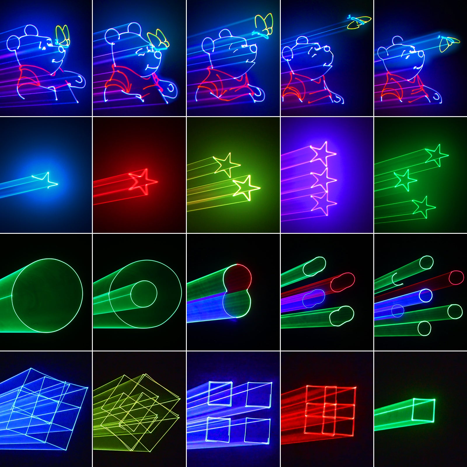 Ehaho L2600 3D Animated Disco Stage Lighting System, 20W RGB Multi-Pattern Projector, Sound Activated DMX512 Lights for Mobile DJ, Event, Club, Wedding