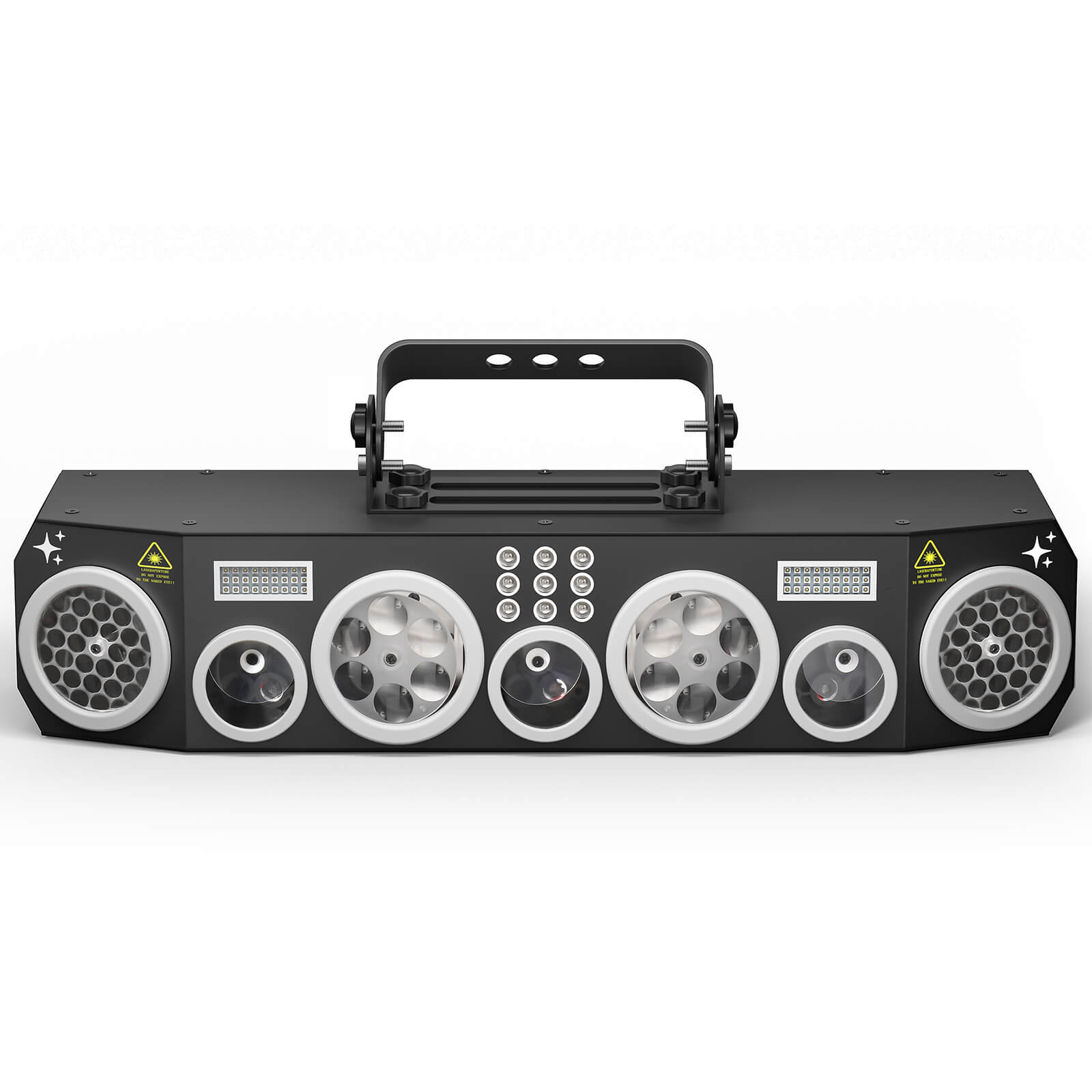 Ehaho 7-in-1 Disco Lights, DMX Sound Activated Stage Light with Rotating Disco Ball Effect, RGB+UV Strobe for Party Club