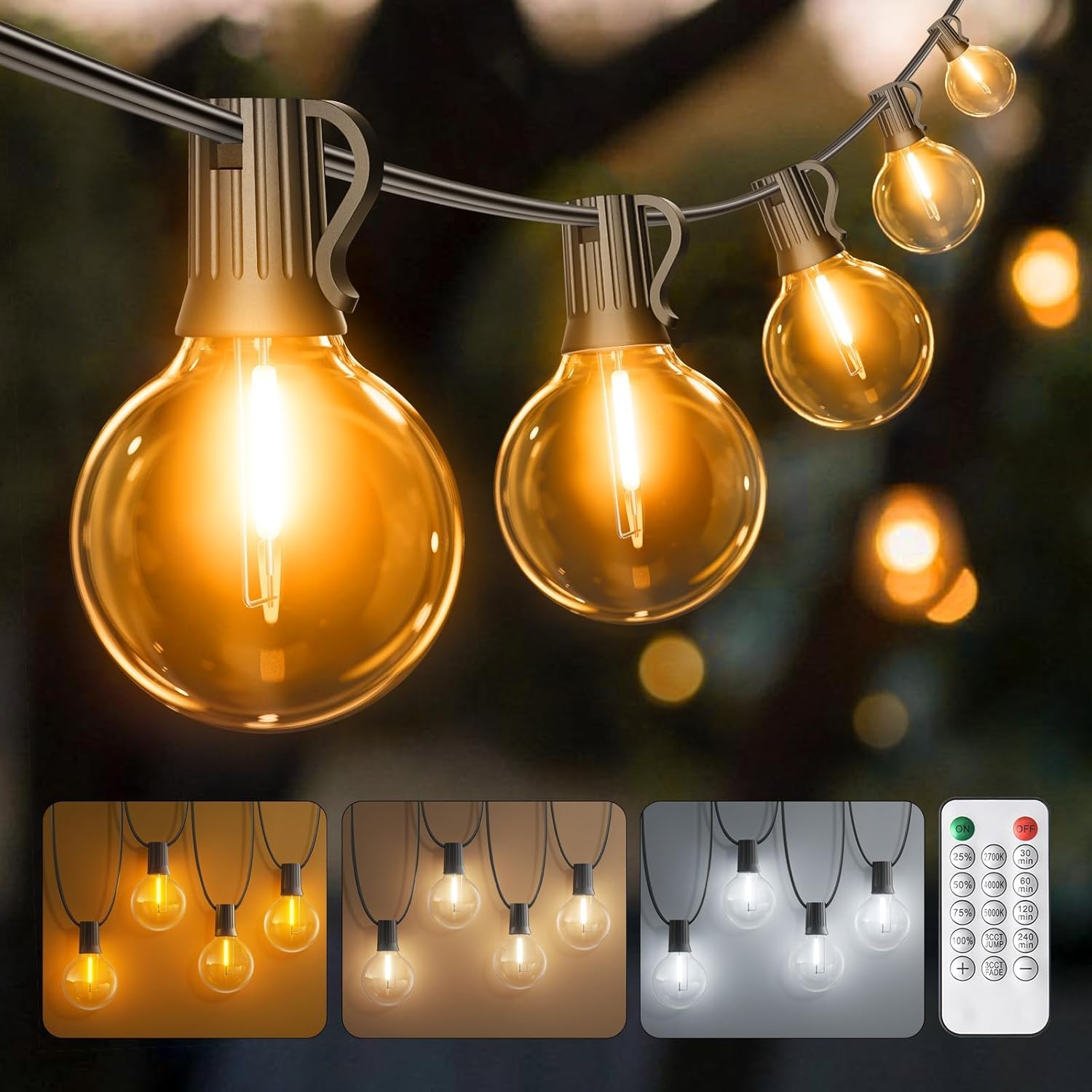 Ehaho Zonne-Buitenverlichting, 7,6 m Lichtketting met 20 3 LED's, 4 Modi, 2700K Warm Wit, IP65 Waterdicht, voor Balkon, Tuin, Feest, Terras Ehaho Zonne-Buitenverlichting, 7,6 m Lichtketting met 20 3 LED's, 4 Modi, 2700K Warm Wit, IP65 Waterdicht, voor Balkon, Tuin, Feest, Terras