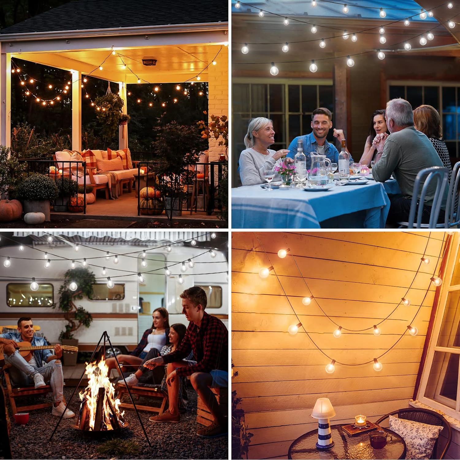 Ehaho Dimmable Festoon Lights | 100FT/30M 50+4 LED G40 String Lights with Bulbs